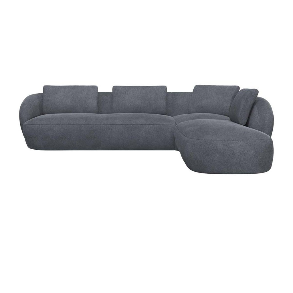 Ecksofa 0091 Torino in Stoff Bormio - 1220 soft grey / Ecksofa rechts - Ecksofa Stoff