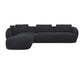 Ecksofa 0091 Torino in Stoff Bormio - 1221 anthracite grey / Ecksofa links - Ecksofa Stoff
