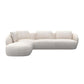 Ecksofa 0091 Torino in Stoff Bormio - 1222 vanilla cream / Ecksofa links - Ecksofa Stoff