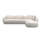 Ecksofa 0091 Torino in Stoff Bormio - 1222 vanilla cream / Ecksofa rechts - Ecksofa Stoff