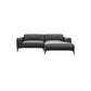 Ecksofa 0161 VOLUZZI in Leder Omaha - jet black / Longchair rechts - Ecksofa Leder
