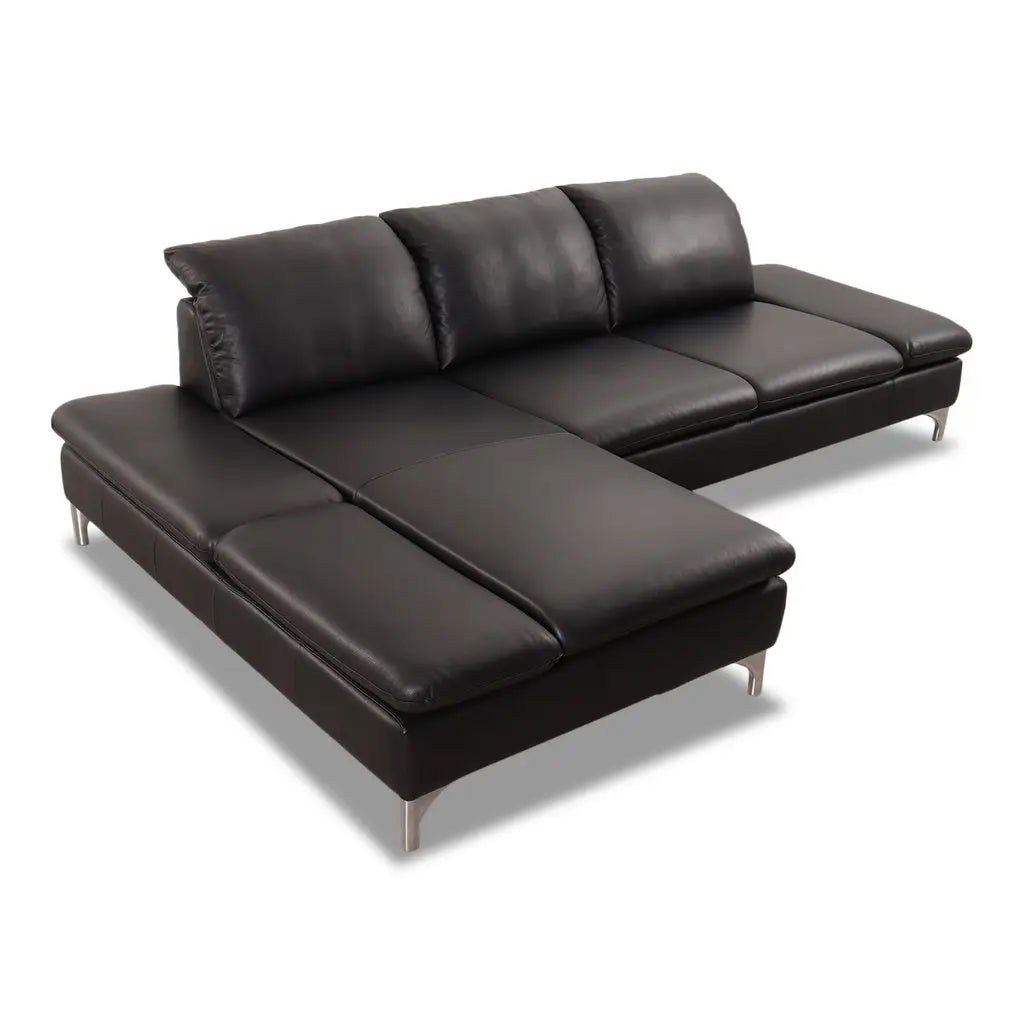 Ecksofa 15281 TAOO Variante in Leder Z77 black pearl - Sitzdesign