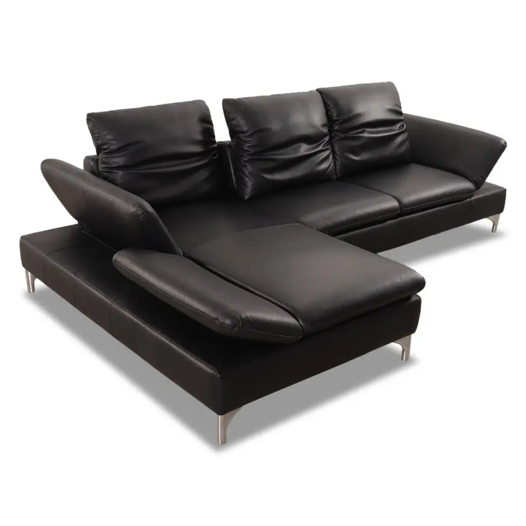 Ecksofa 15281 TAOO Variante in Leder Z77 black pearl - Sitzdesign