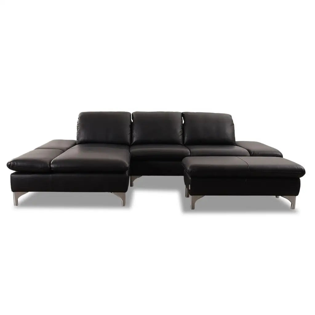 Ecksofa 15281 TAOO Variante in Leder Z77 black pearl - Sitzdesign