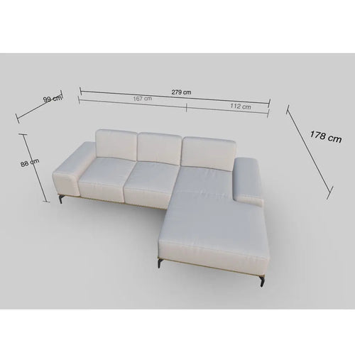 Bild 1 in Galerieansicht laden. Ecksofa 16555 RUN in Stoff W82 ecru - Sitzdesign