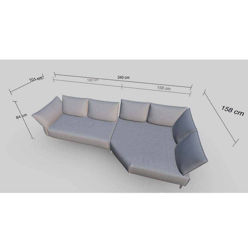 Ecksofa 16660 Bonnie in Stoff T88 dark steel - Sitzdesign