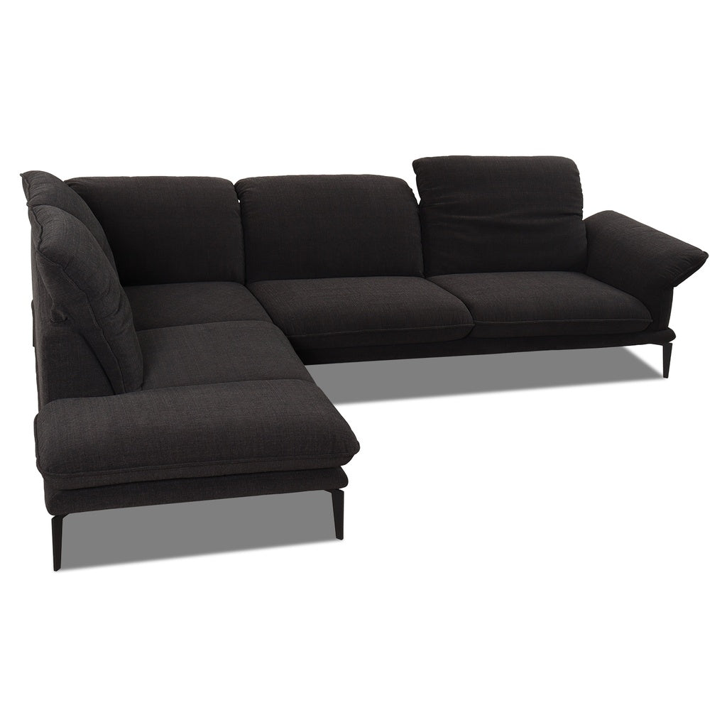 Ecksofa 24600 Sherry in Stoff V39 schwarz - Sitzdesign