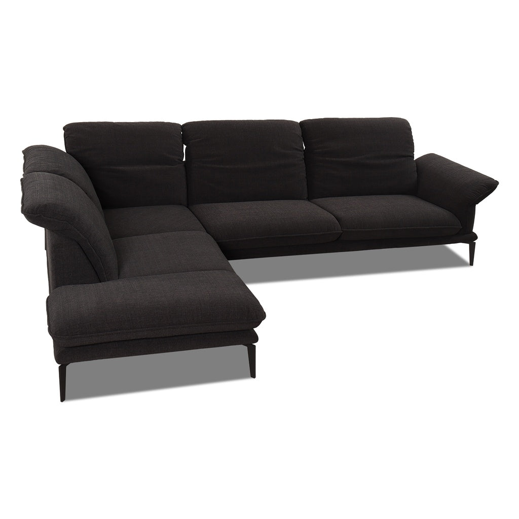 Ecksofa 24600 Sherry in Stoff V39 schwarz - Sitzdesign