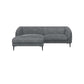 Ecksofa Belle in Stoff Bormio - 1220 soft grey / Longchair links - Ecksofa Stoff