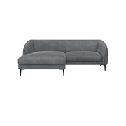 Ecksofa Belle in Stoff Bormio - 1220 soft grey / Longchair links - Ecksofa Stoff