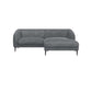 Ecksofa Belle in Stoff Bormio - 1220 soft grey / Longchair rechts - Ecksofa Stoff