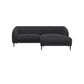 Ecksofa Belle in Stoff Bormio - 1221 anthracite grey / Longchair rechts - Ecksofa Stoff