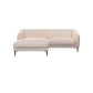 Ecksofa Belle in Stoff Bormio - 1222 vanilla cream / Longchair links - Ecksofa Stoff