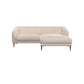 Ecksofa Belle in Stoff Bormio - 1222 vanilla cream / Longchair rechts - Ecksofa Stoff