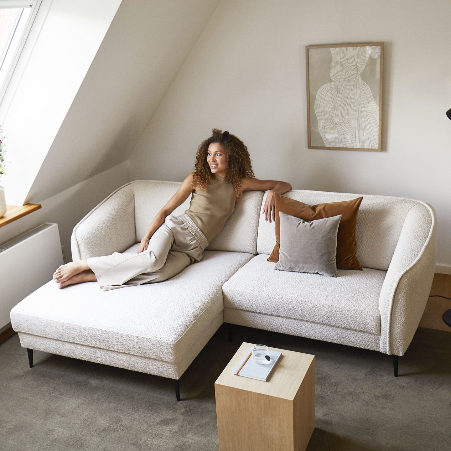 Ecksofa Belle in Stoff Bormio