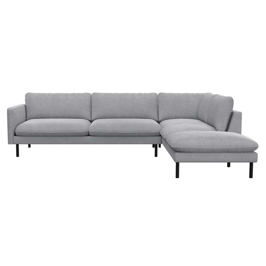 Ecksofa Bolzano in Stoff Melina - 1240 grey breeze / Ecksofa rechts - Ecksofa Stoff