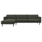 Ecksofa Bolzano in Stoff Melina - 1242 inner green / Longchair links - Ecksofa Stoff