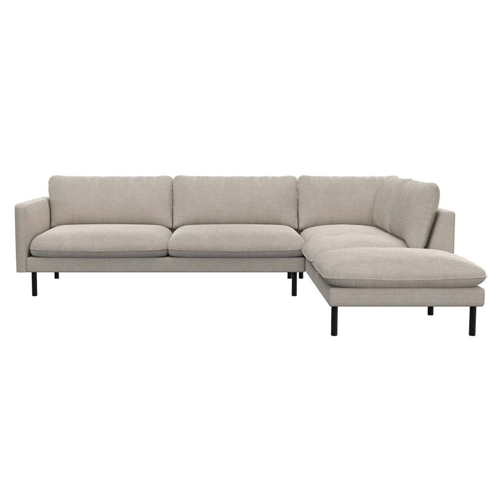 Ecksofa Bolzano in Stoff Melina - 1244 simply beige / Ecksofa rechts - Ecksofa Stoff