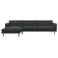 Ecksofa Bolzano in Stoff Melina - 1247 rhino grey / Longchair links - Ecksofa Stoff