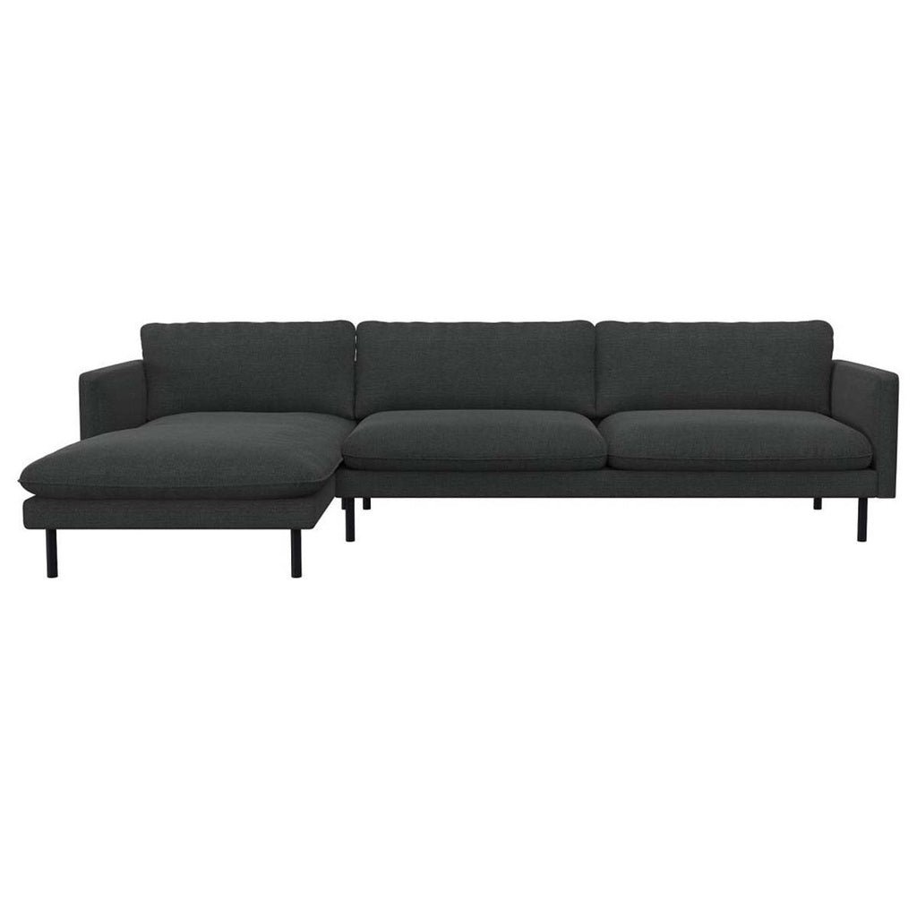 Ecksofa Bolzano in Stoff Melina - 1247 rhino grey / Longchair links - Ecksofa Stoff