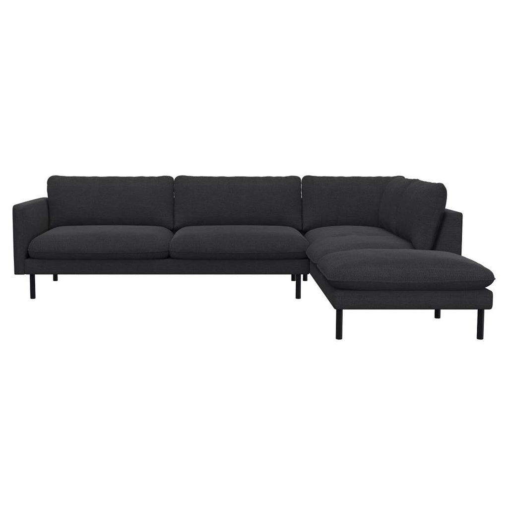 Ecksofa Bolzano in Stoff Melina - 1241 deep grey / Ecksofa rechts - Ecksofa Stoff