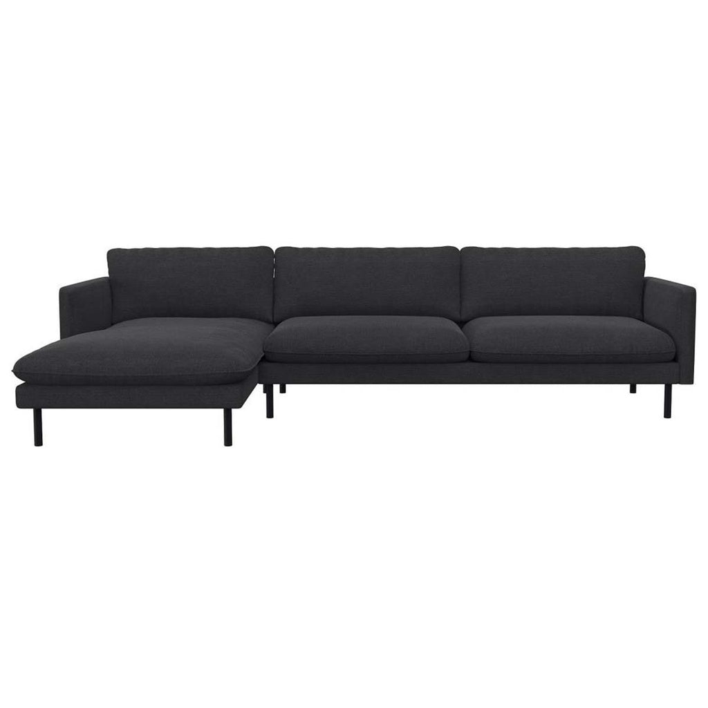 Ecksofa Bolzano in Stoff Melina - 1241 deep grey / Longchair links - Ecksofa Stoff