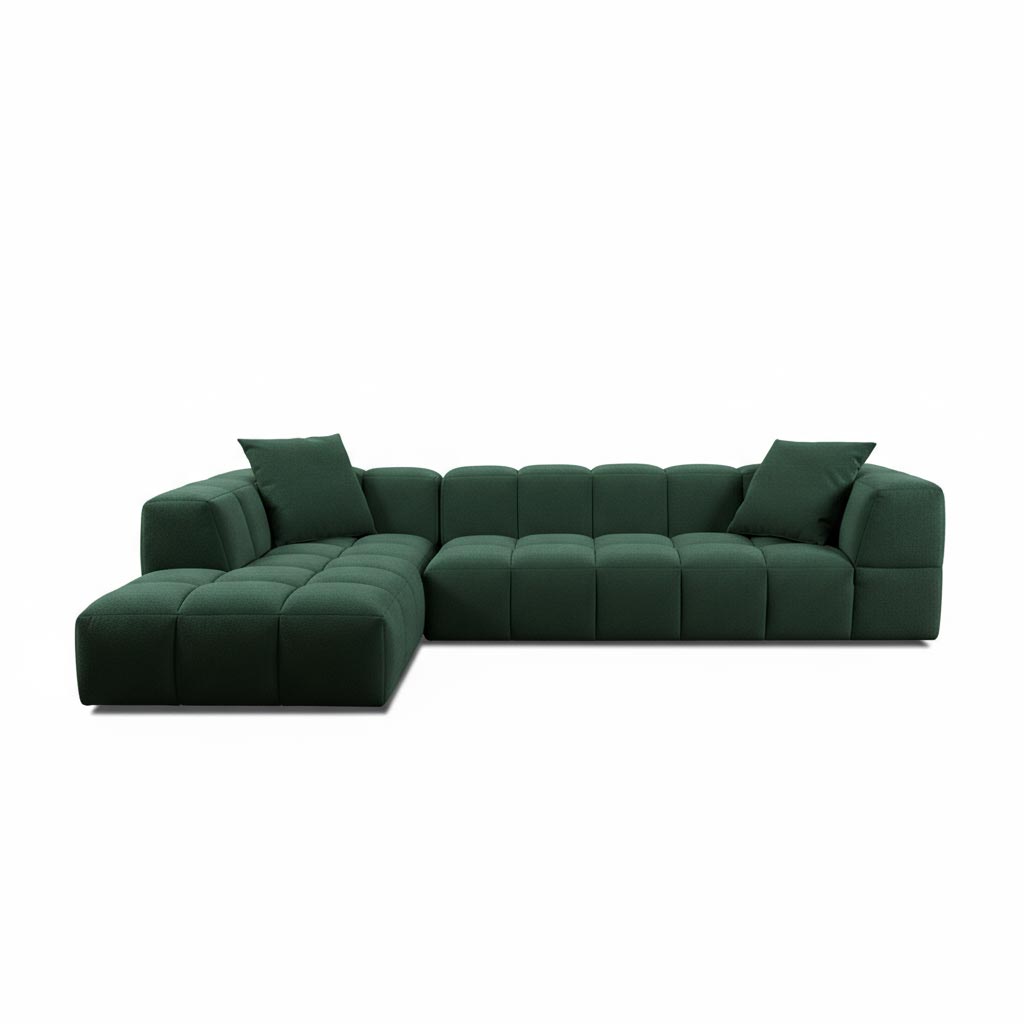 Ecksofa BUBBLE in Stoff Manhattan - Grün / vorstehend links - Ecksofa Stoff