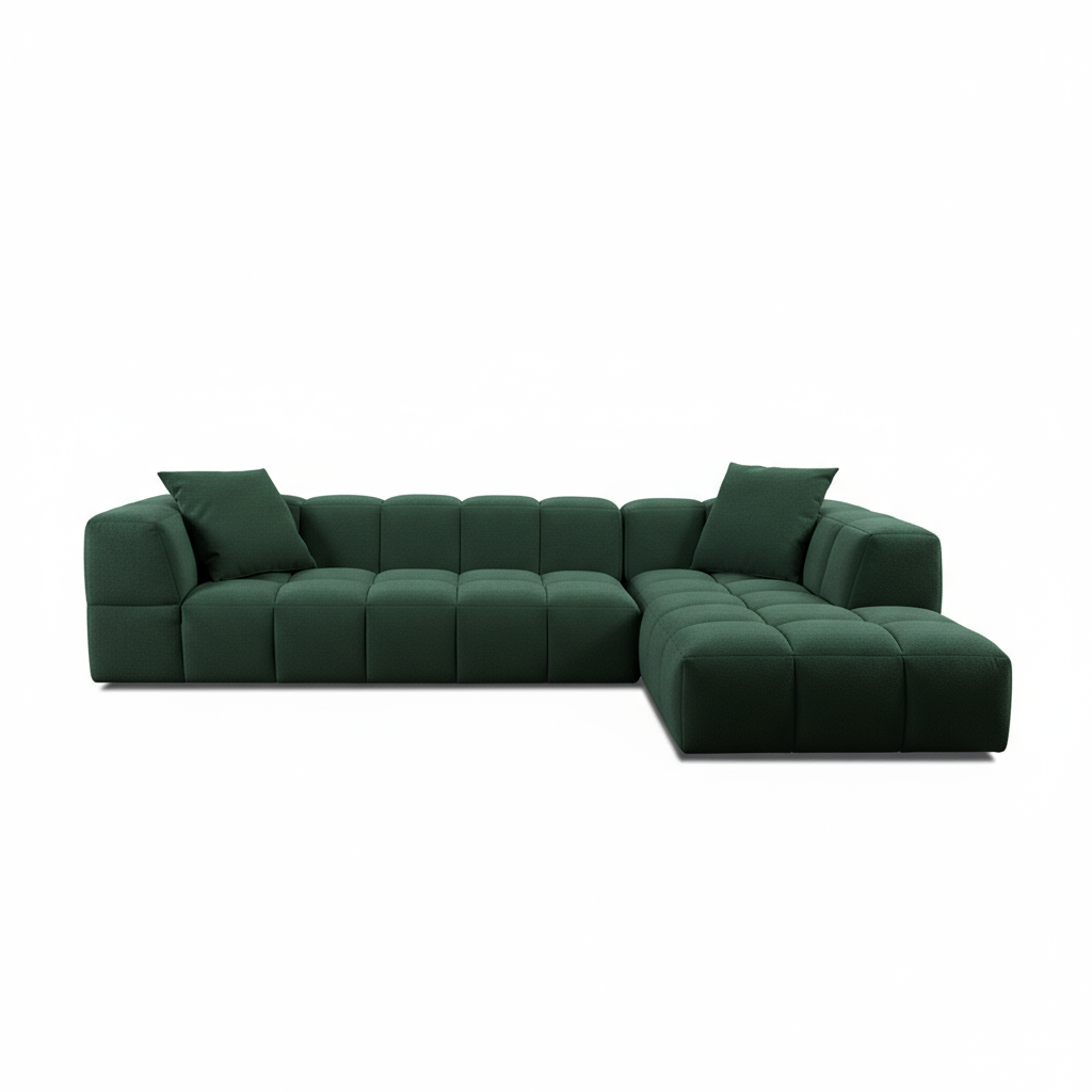 Ecksofa BUBBLE in Stoff Manhattan - Grün / vorstehend rechts - Ecksofa Stoff