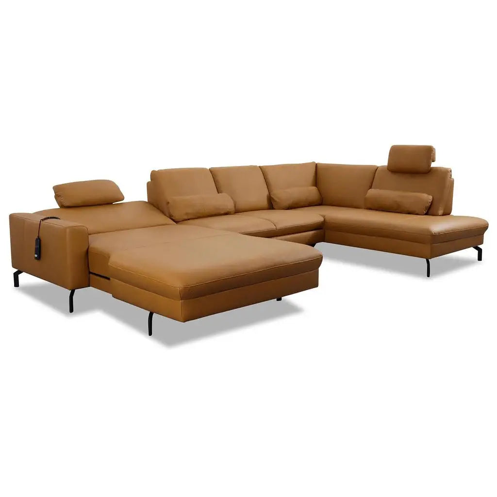 Ecksofa EM20028 in Leder Vivre kurkuma - Ecksofa Leder