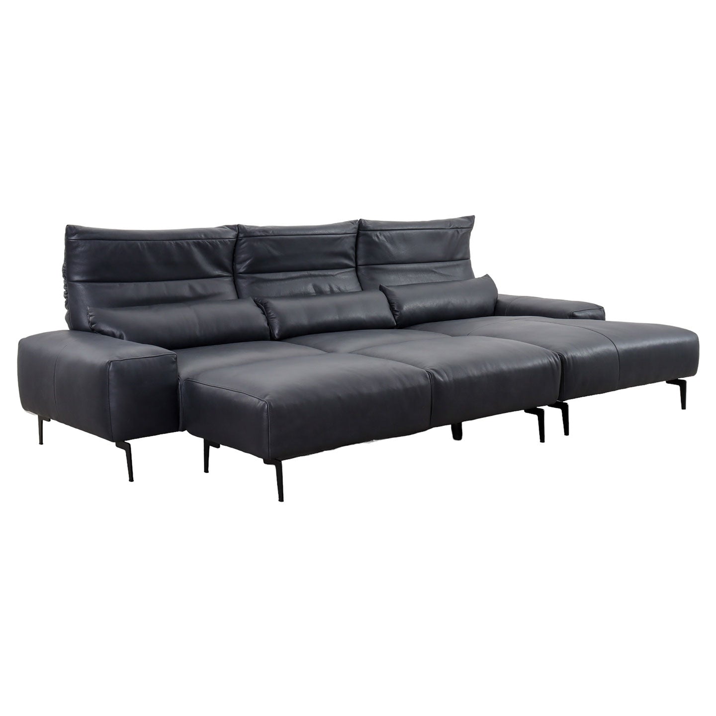 Ecksofa Esmara in Leder L180 schwarz - Ecksofa Leder