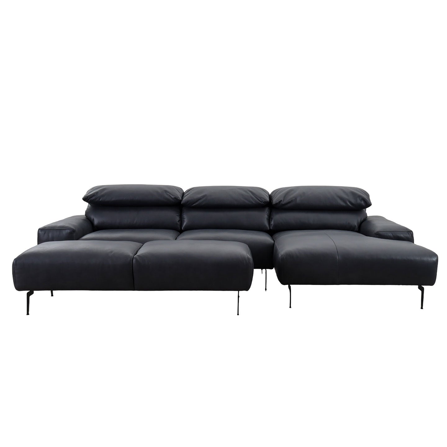 Ecksofa Esmara in Leder L180 schwarz - Ecksofa Leder