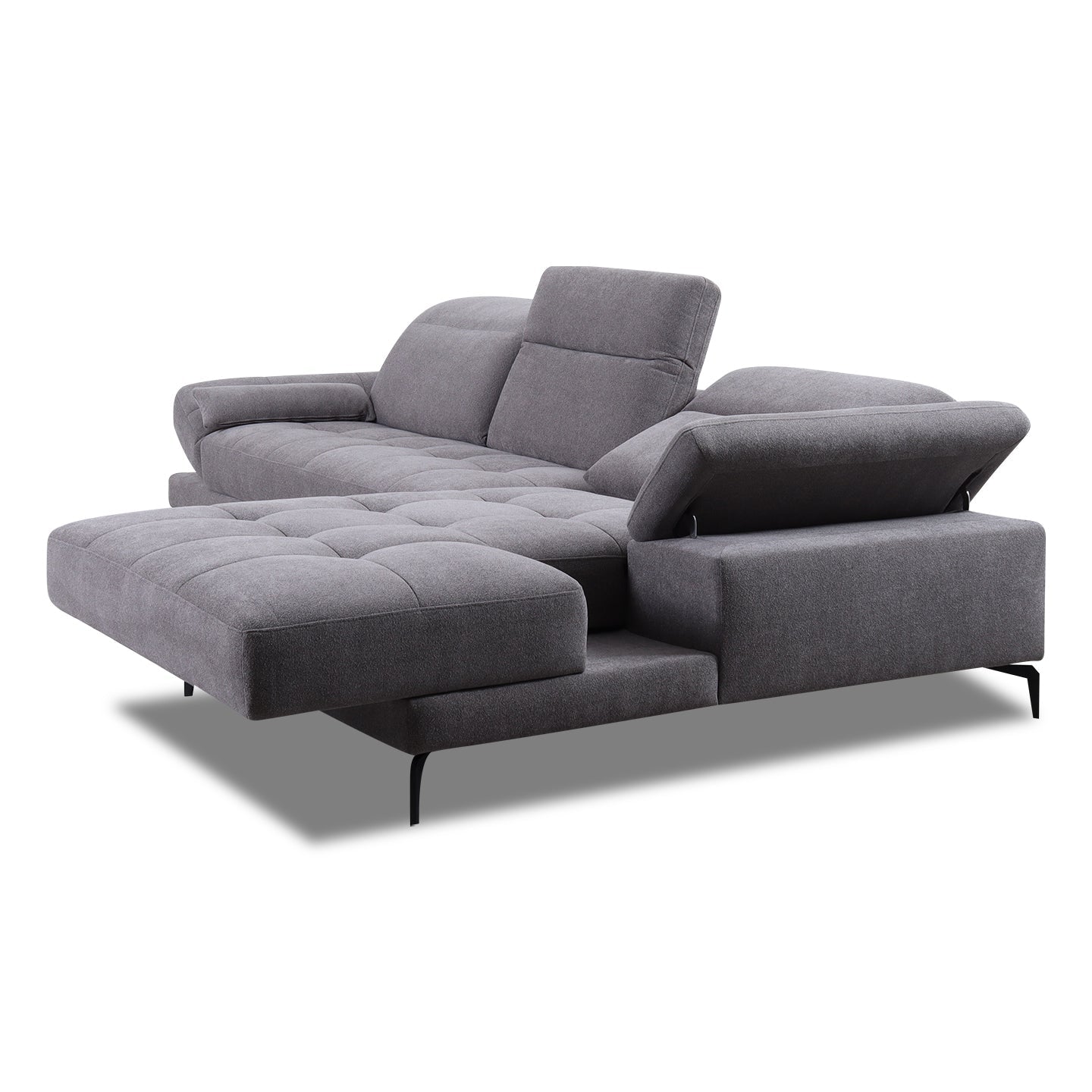 Ecksofa KF8335 in Stoff mit Motor - Ecksofa Stoff