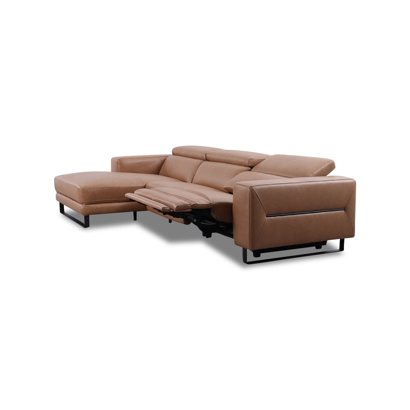 Ecksofa KM6177 in Leder Pure in tan - Sitzdesign