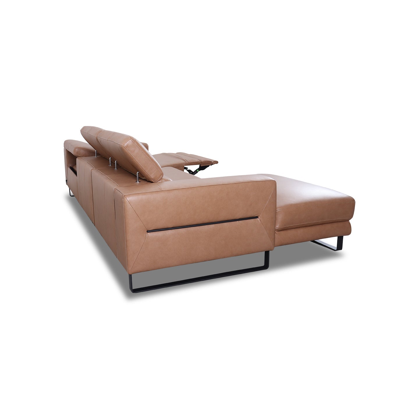 Ecksofa KM6177 in Leder Pure in tan - Sitzdesign