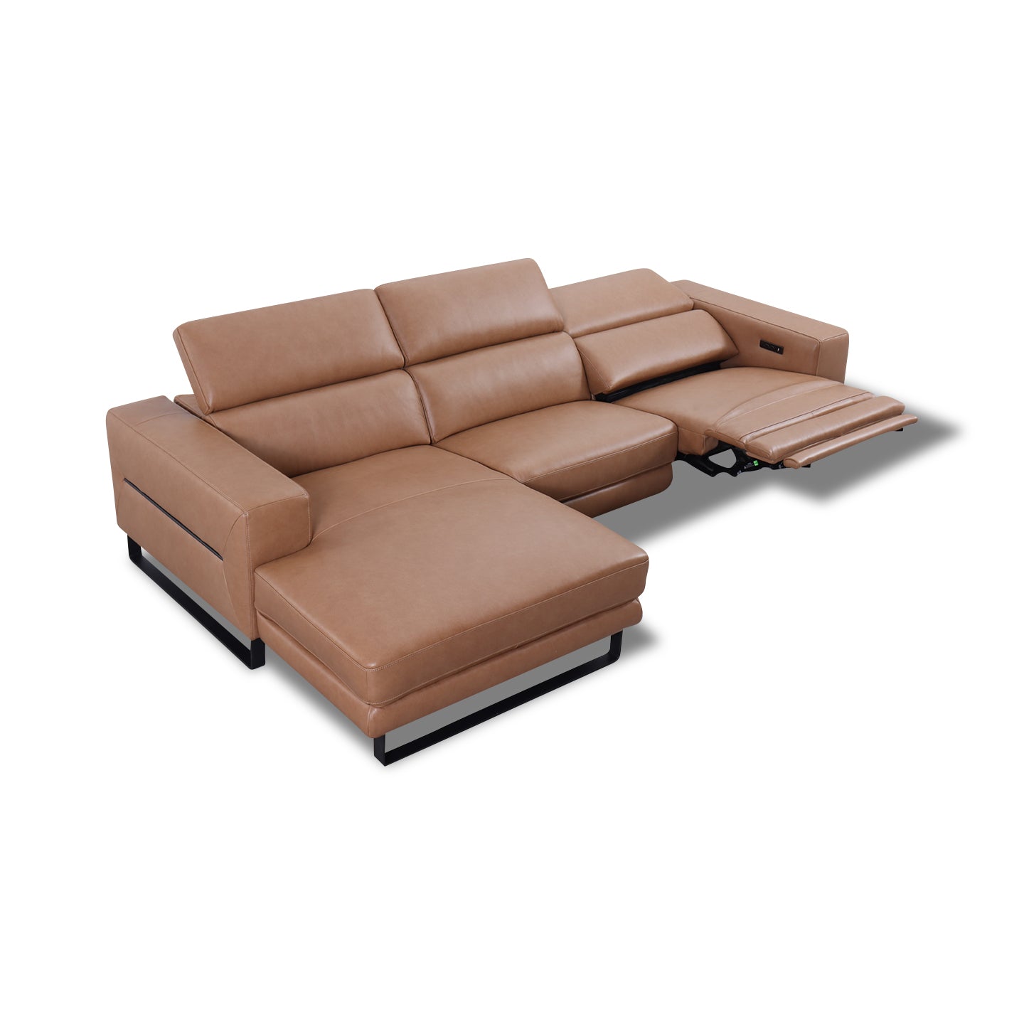 Ecksofa KM6177 in Leder Pure in tan - Sitzdesign