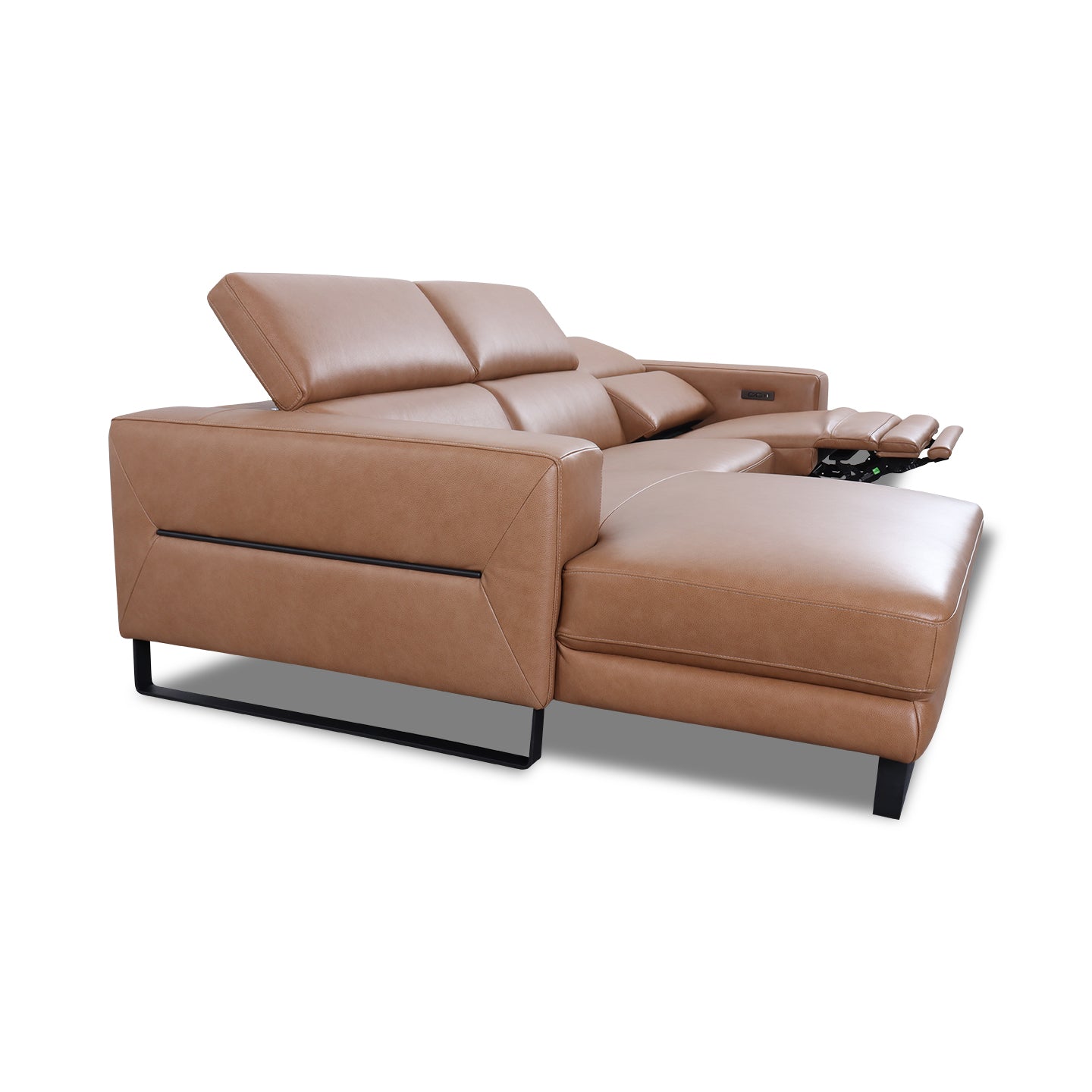 Ecksofa KM6177 in Leder Pure in tan - Sitzdesign