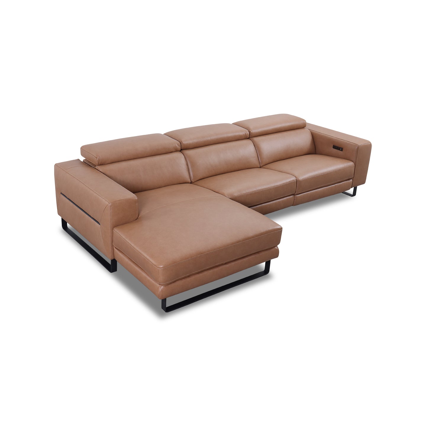 Ecksofa KM6177 in Leder Pure in tan - Sitzdesign
