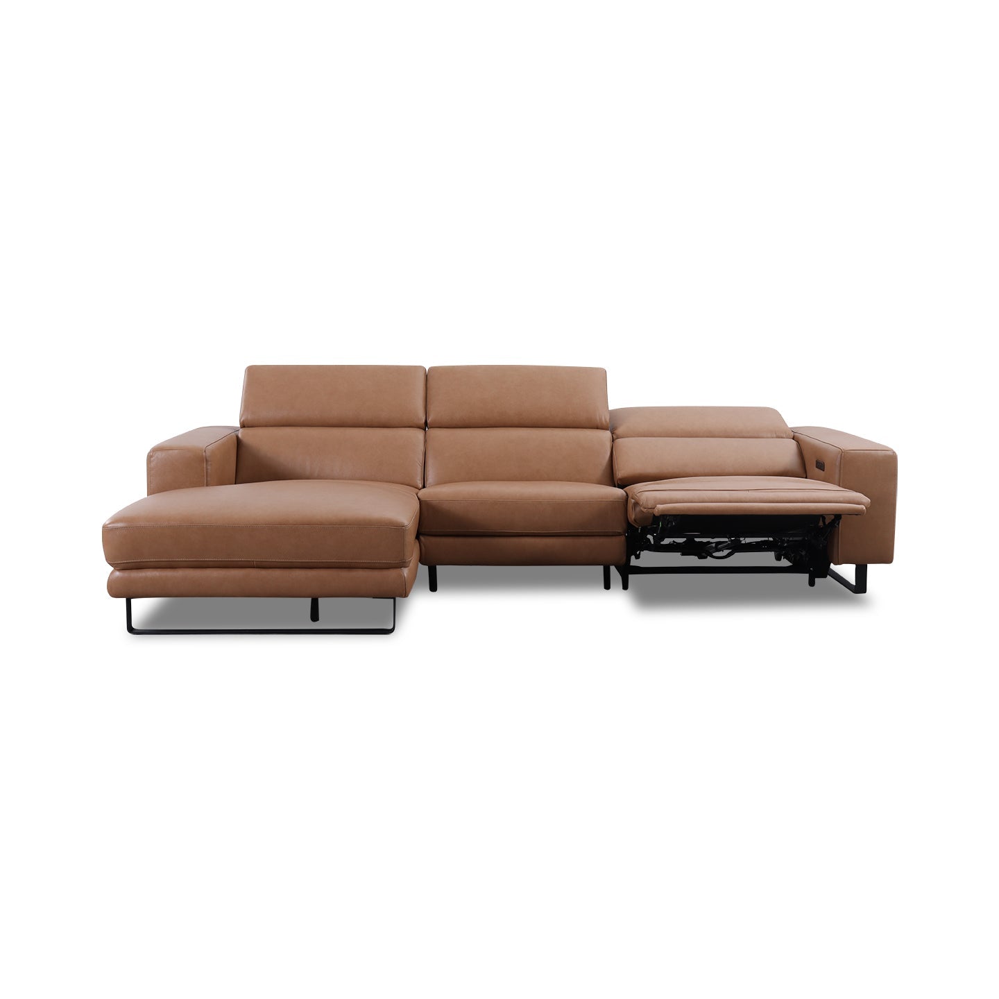Ecksofa KM6177 in Leder Pure in tan - Sitzdesign