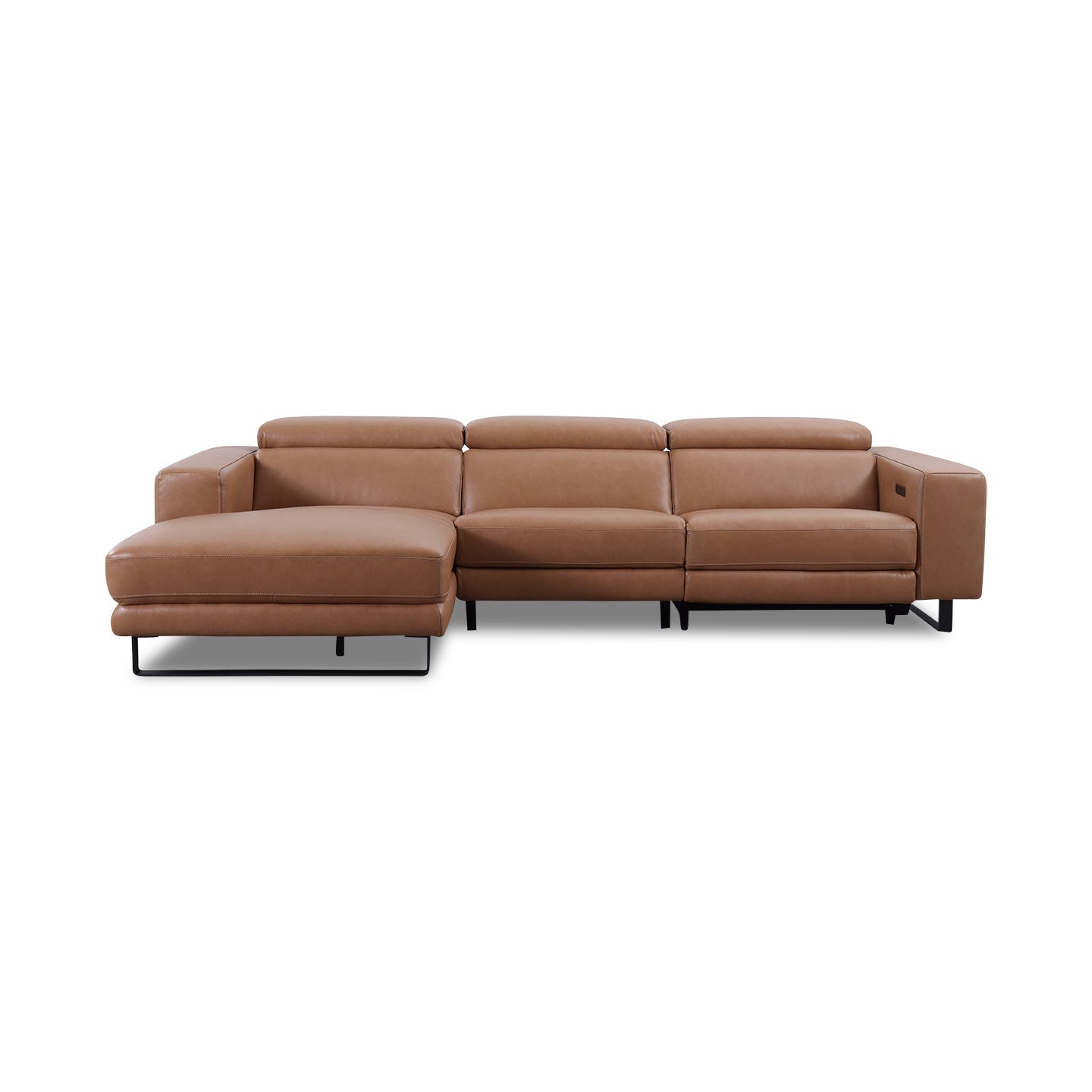 Ecksofa KM6177 in Leder Pure in tan - Sitzdesign