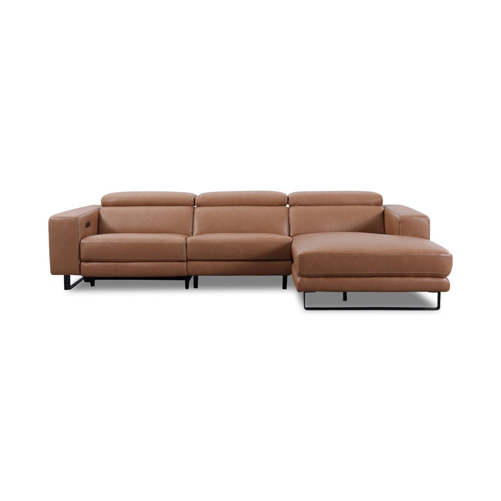 Ecksofa KM6177 in Leder Pure in tan - Sitzdesign