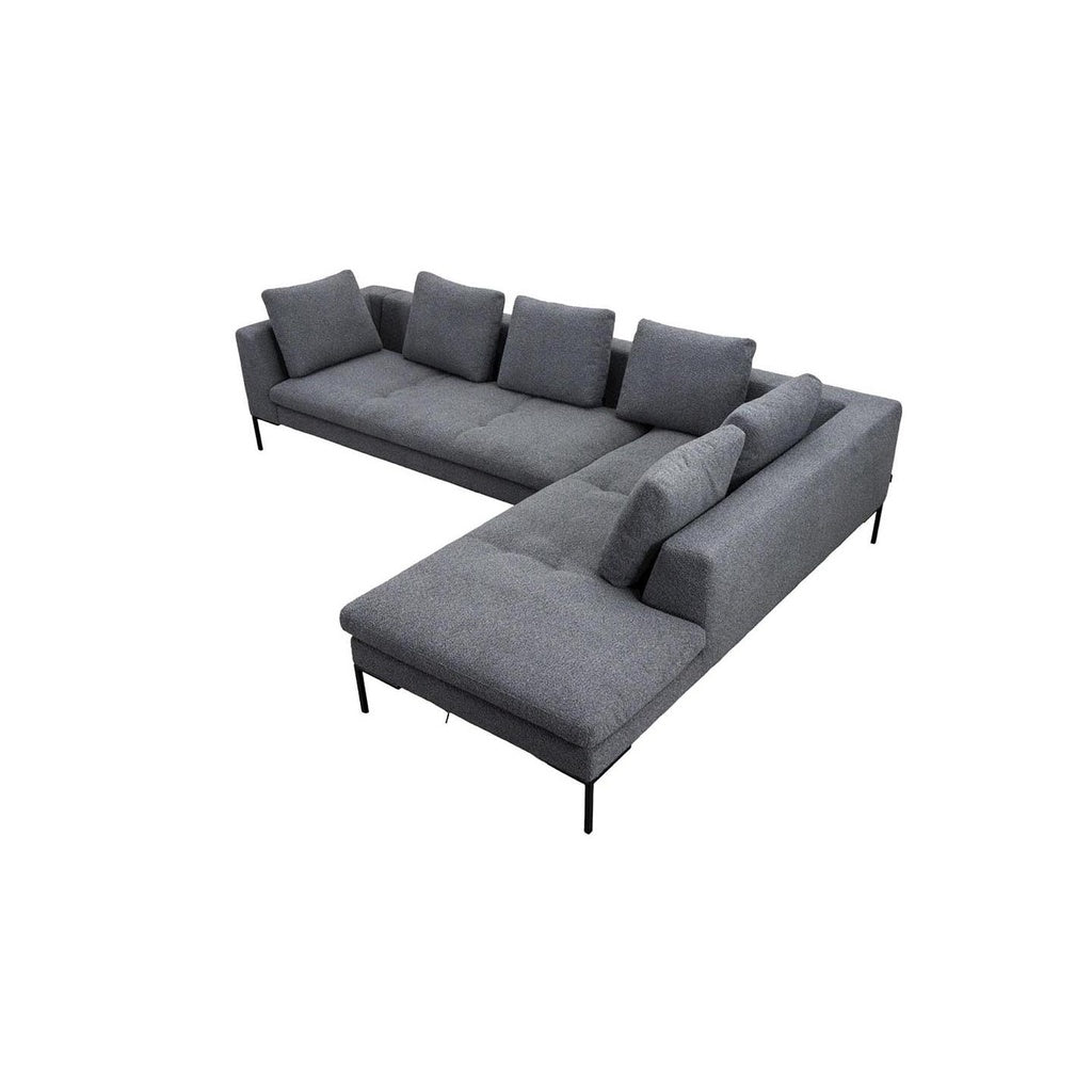 Ecksofa LOANO in Stoff Bormio grau - Ecksofa Stoff