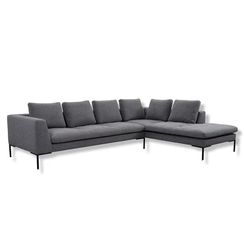 Bild 1 in Galerieansicht laden. Ecksofa LOANO in Stoff Bormio grau - Ecksofa Stoff