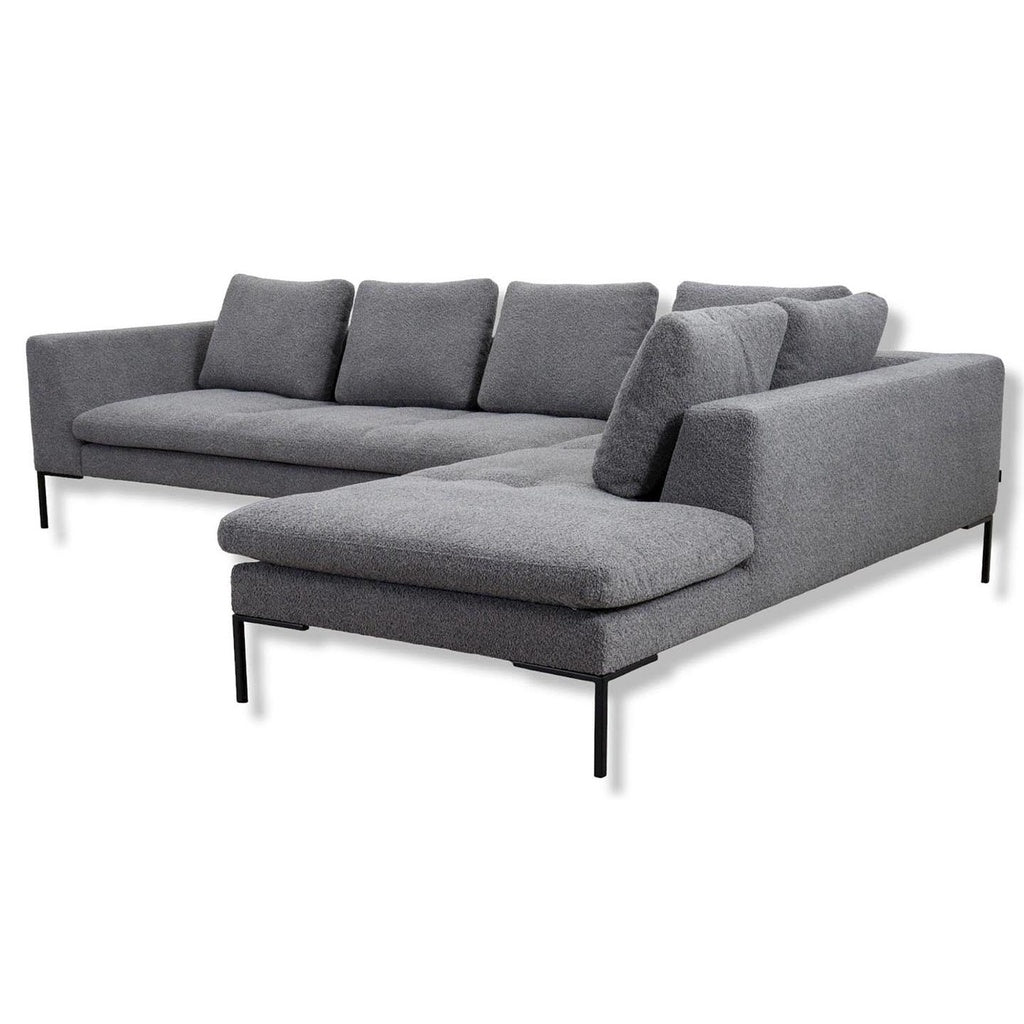 Ecksofa LOANO in Stoff Bormio grau - Ecksofa Stoff