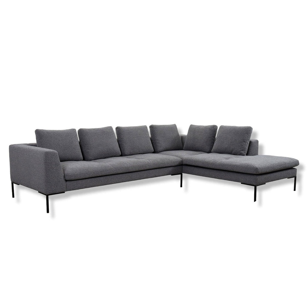 Ecksofa LOANO in Stoff Bormio grau - Ecksofa Stoff
