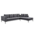 Ecksofa LOANO in Stoff Bormio grau - Ecksofa Stoff