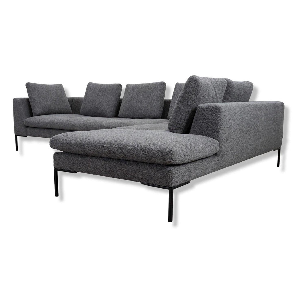 Ecksofa LOANO in Stoff Bormio grau - Ecksofa Stoff