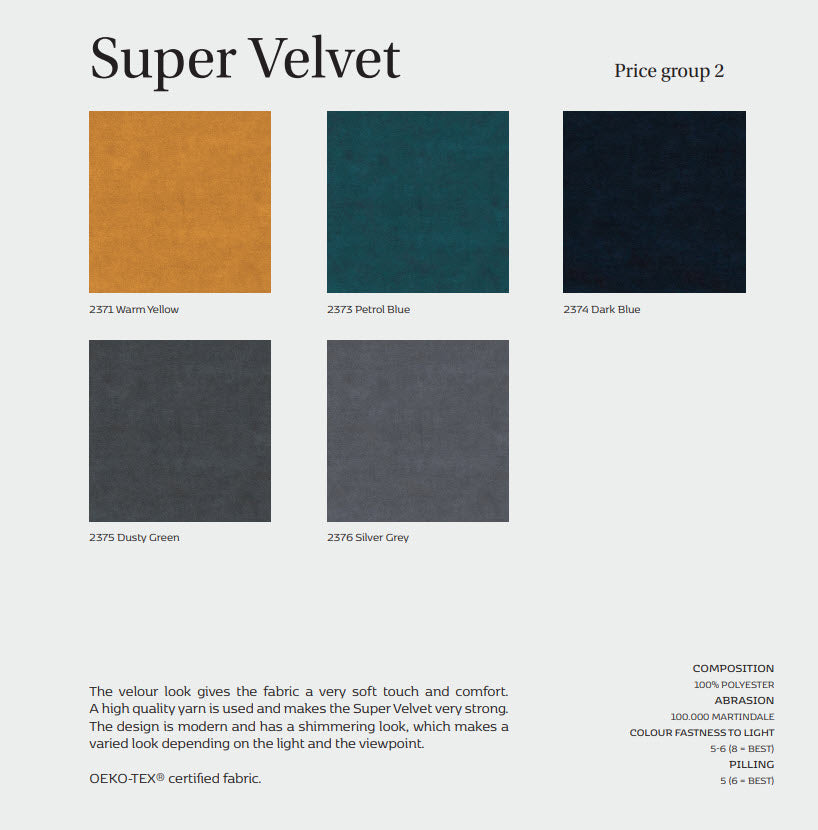 Ecksofa LOANO in Stoff Super Velvet