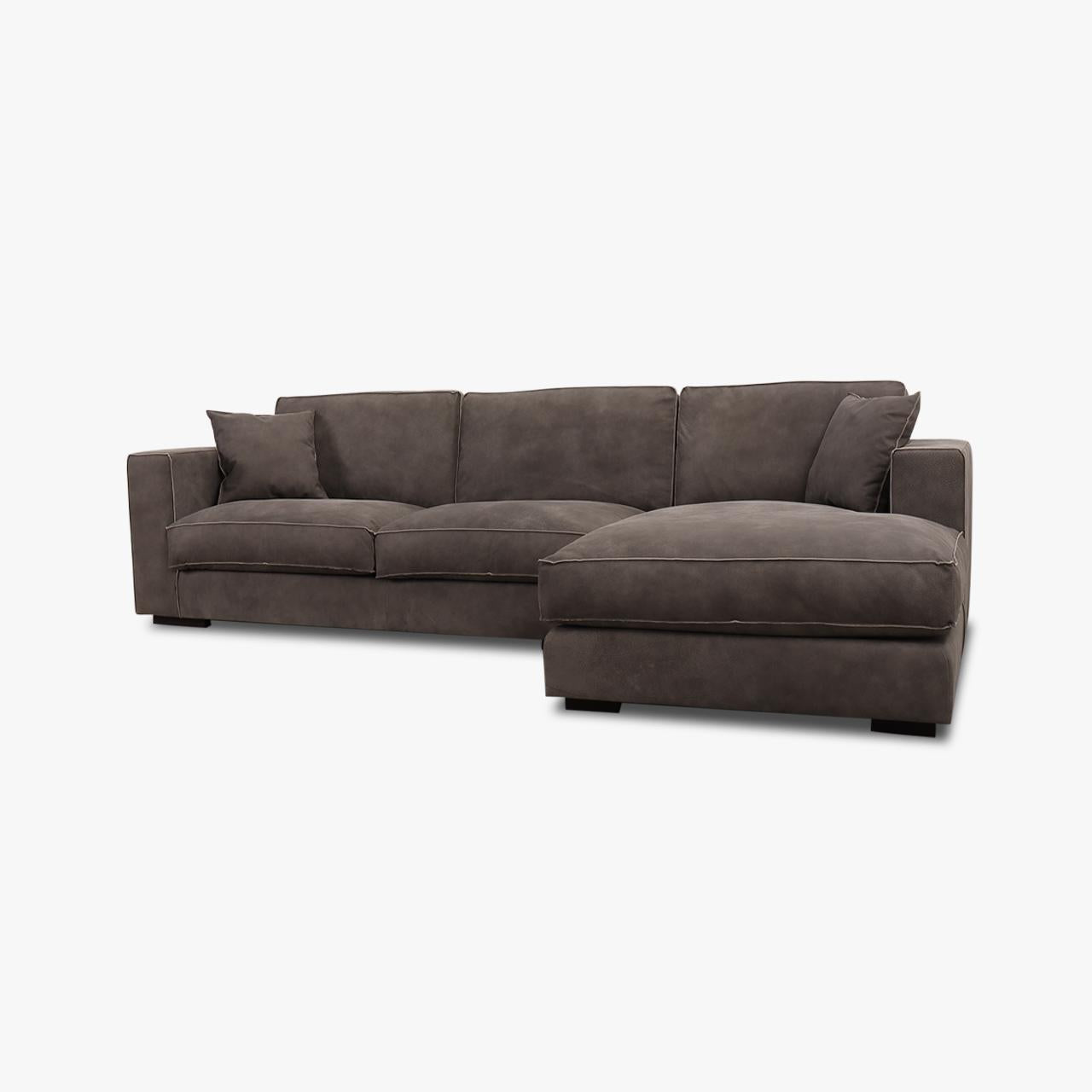 Ecksofa Lounge BEN in Leder Congo lava - Ecksofa Leder