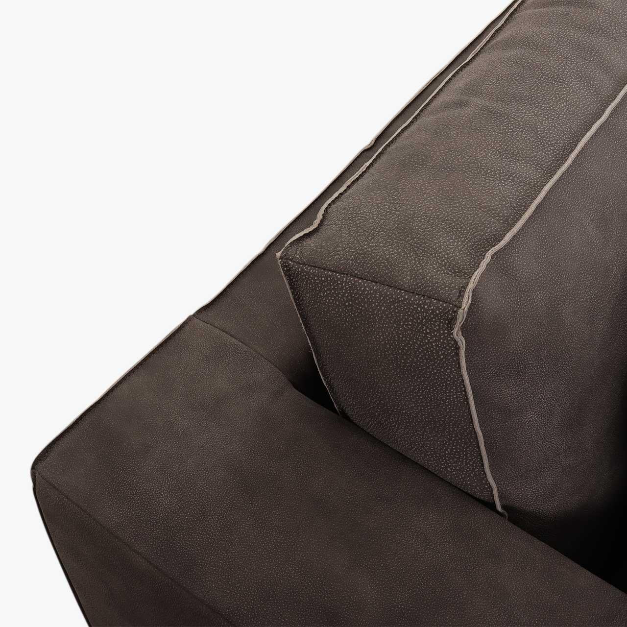Ecksofa Lounge BEN in Leder Congo lava - Ecksofa Leder