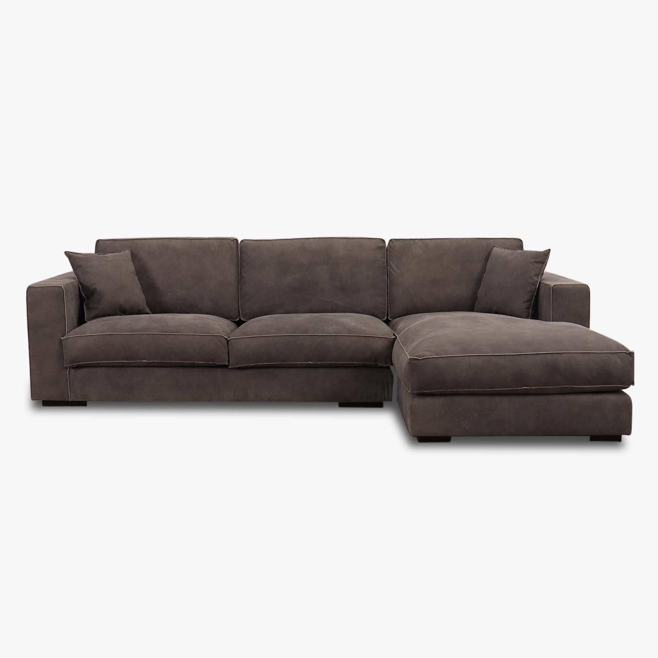 Ecksofa Lounge BEN in Leder Congo lava - Ecksofa Leder